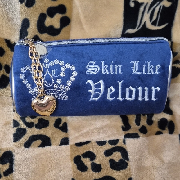 Juicy Couture Handbags - Blue Velour Women's Bag with Gold Heart Charm